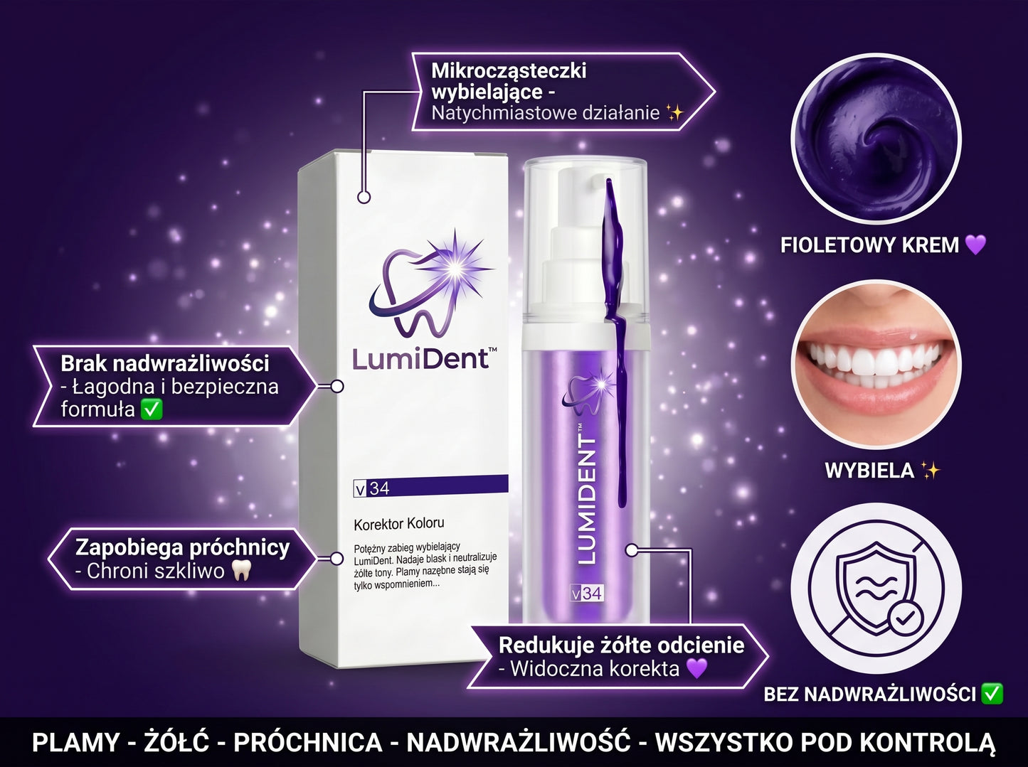 LumiDent™ V34 Natychmiastowy Żel Wybielający